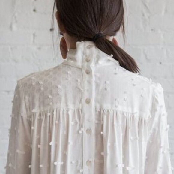 Rachel Comey OFF WHITE Women's Lashes Crepe L/S Rite Top size 4/small - Picture 13 of 14